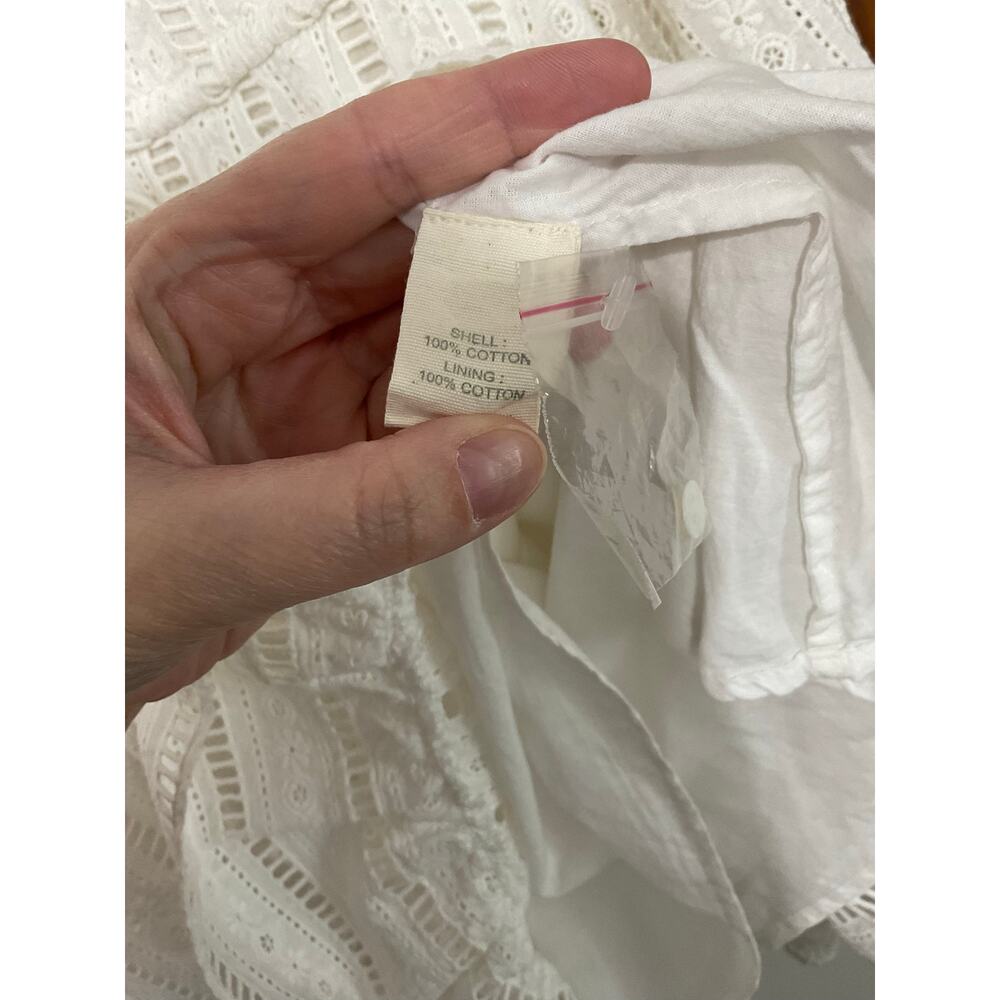 Anthropologie Forever that Girl Eyelet Long Sleeve Mini-Dress Sz Small Tie Waist - Picture 8 of 9